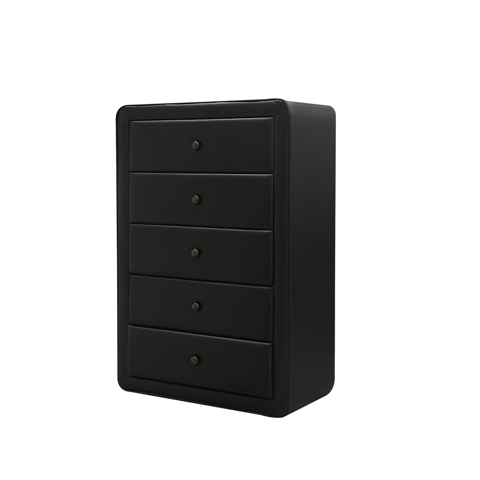Stylish 5 Chest Of Drawers Leather Air Tallboy Dresser Bedroom