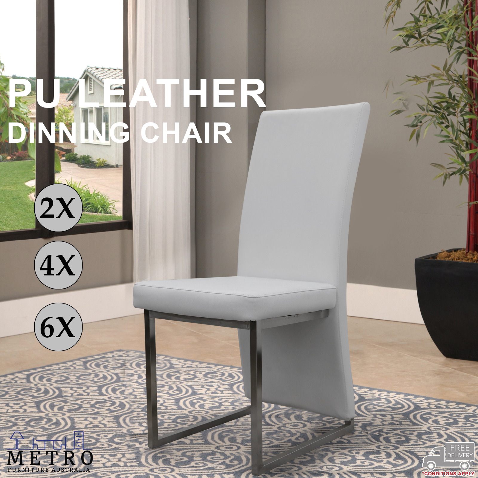 2 4 6 New Luxury Modern Pu Leather Dining Chair White Ebay